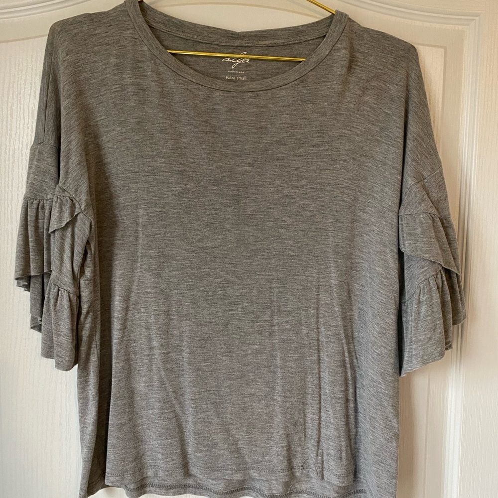 Boutique ruffle sleeve top
